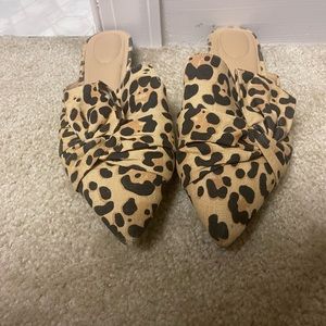 Slightly pre loved - cheetah mules. Size 11